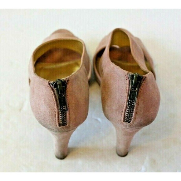 J Crew Heels Alecia Suede Platform Peep Toe Paris Pink Italian Shoes w/Box Sz 6 - Picture 6 of 11